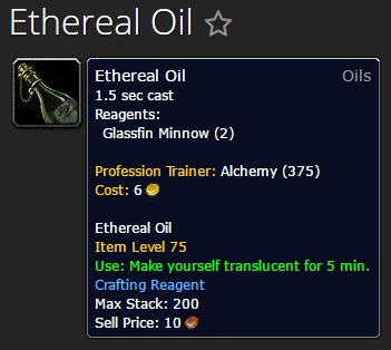 Ethereal Oil from Alchemy Trainer