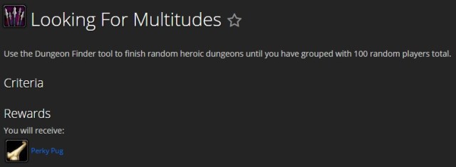 Looking For Multitudes achievement requirement for Perky Pug pet